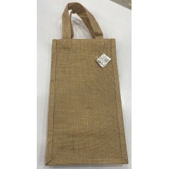 Borsa di juta porta bottiglie colore naturale - Merceria