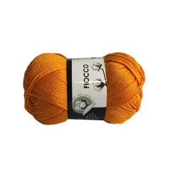 Gomitolo di cotone fiocco naturale Arancio Zucca