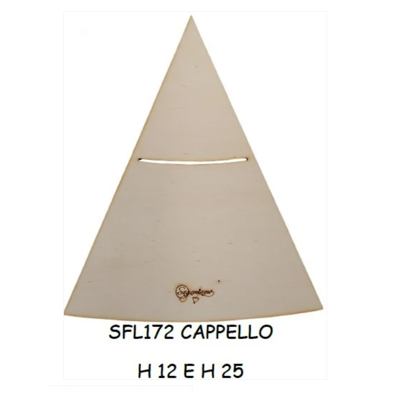 Sagoma di legno a forma di cappello di babbo Natale