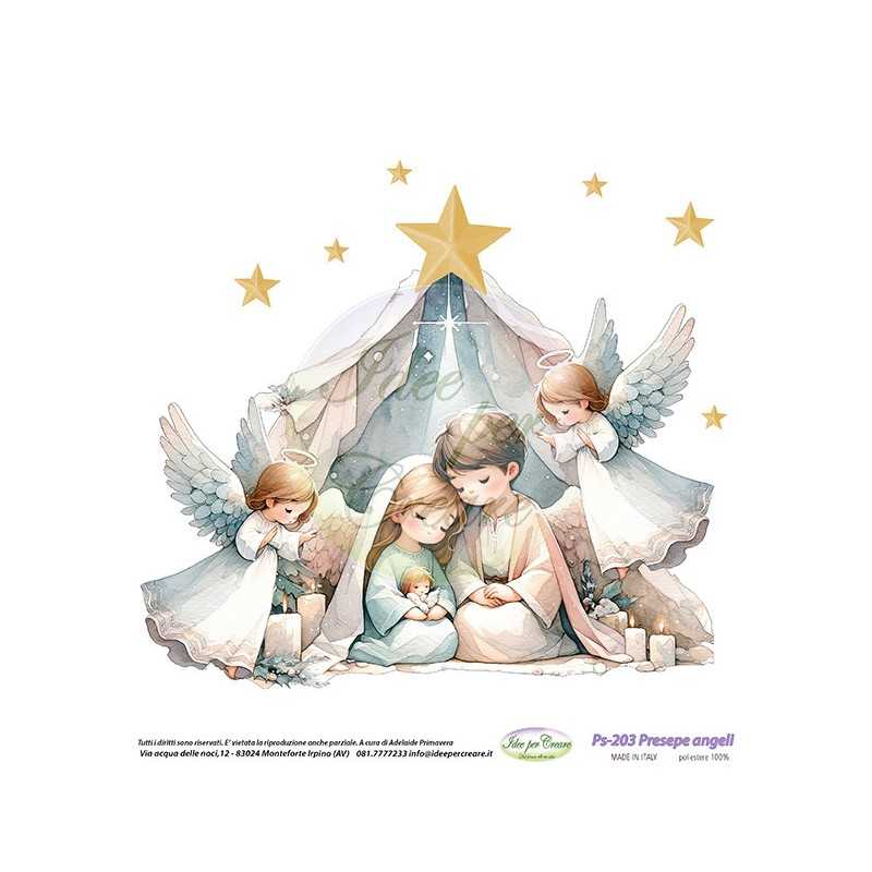 Pannellolenci presepe angeli 25 x 25 cm