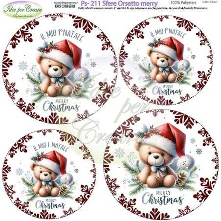 Pannolenci Sfere Orsetto merry cm 25×25